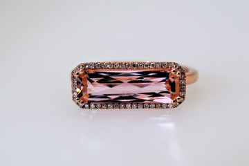 Morganite Diamond Rose Gold Ring